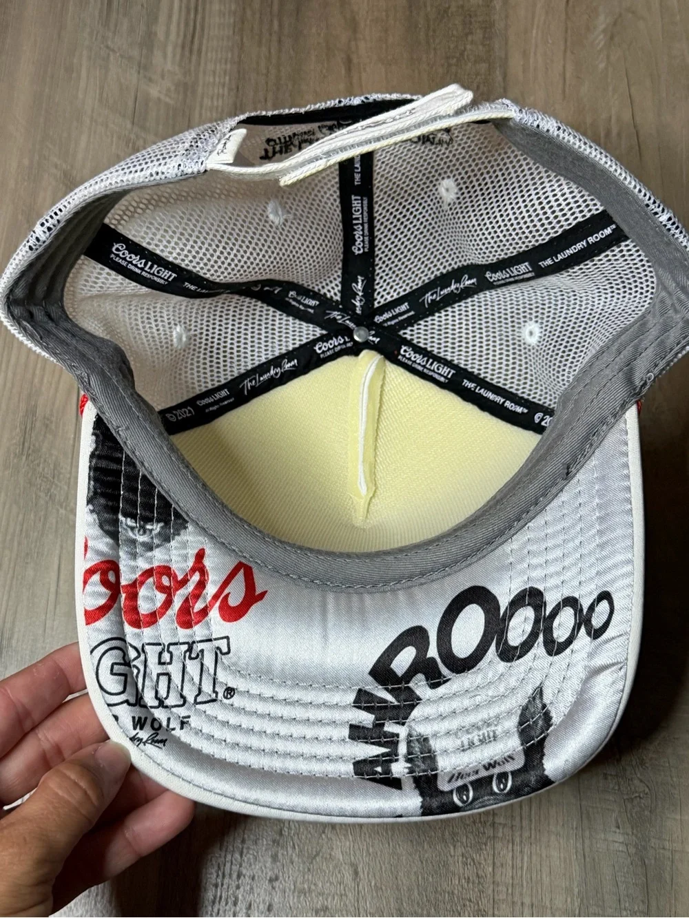 The Laundry Room White Mesh Coors Light Beer Wolf Trucker Hat O/S